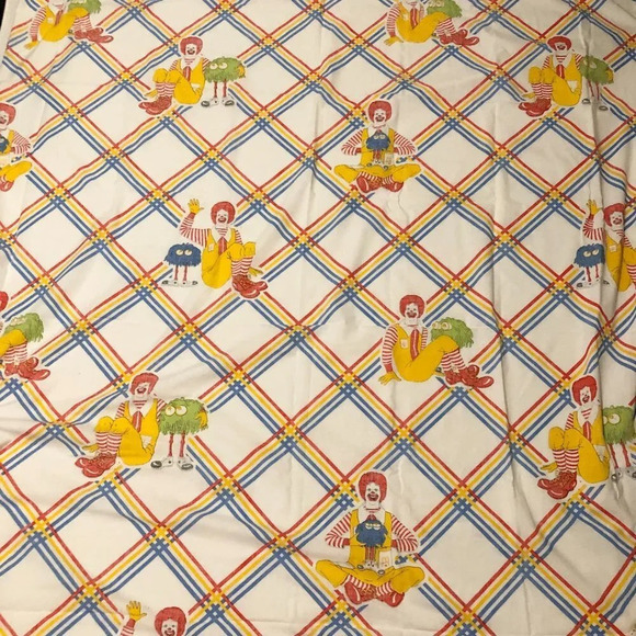 Vintage 1978 McDonalds Flat and Fitted Twin Bed Sheet Ronald McDonald - Picture 16 of 16